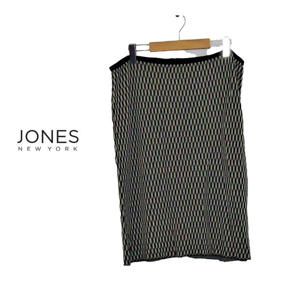 Stretch Pencil Skirt Black/Gold by Jones New York - Picture 1 of 5